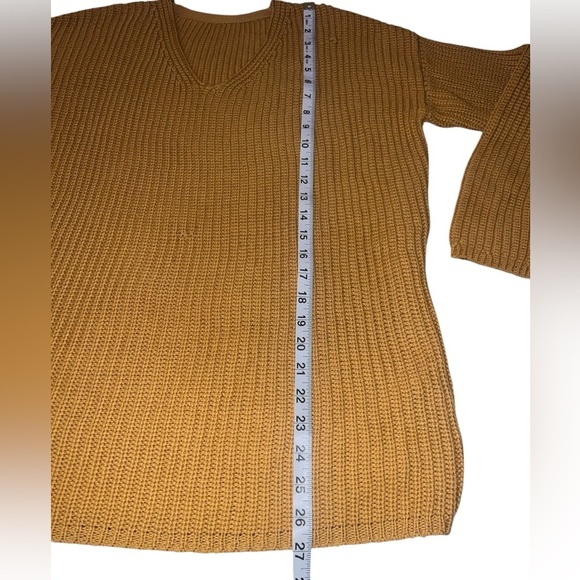 {Jenni Kayne Cotton Cabin Knit Pullover Sweater Mustard Golden Yellow X-Small XS - Picture 9 of 9